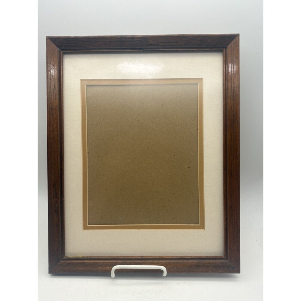 Vintage Wood Picture Frame 12.5x15 w/ Mat Fits 7.5x9 Photo
